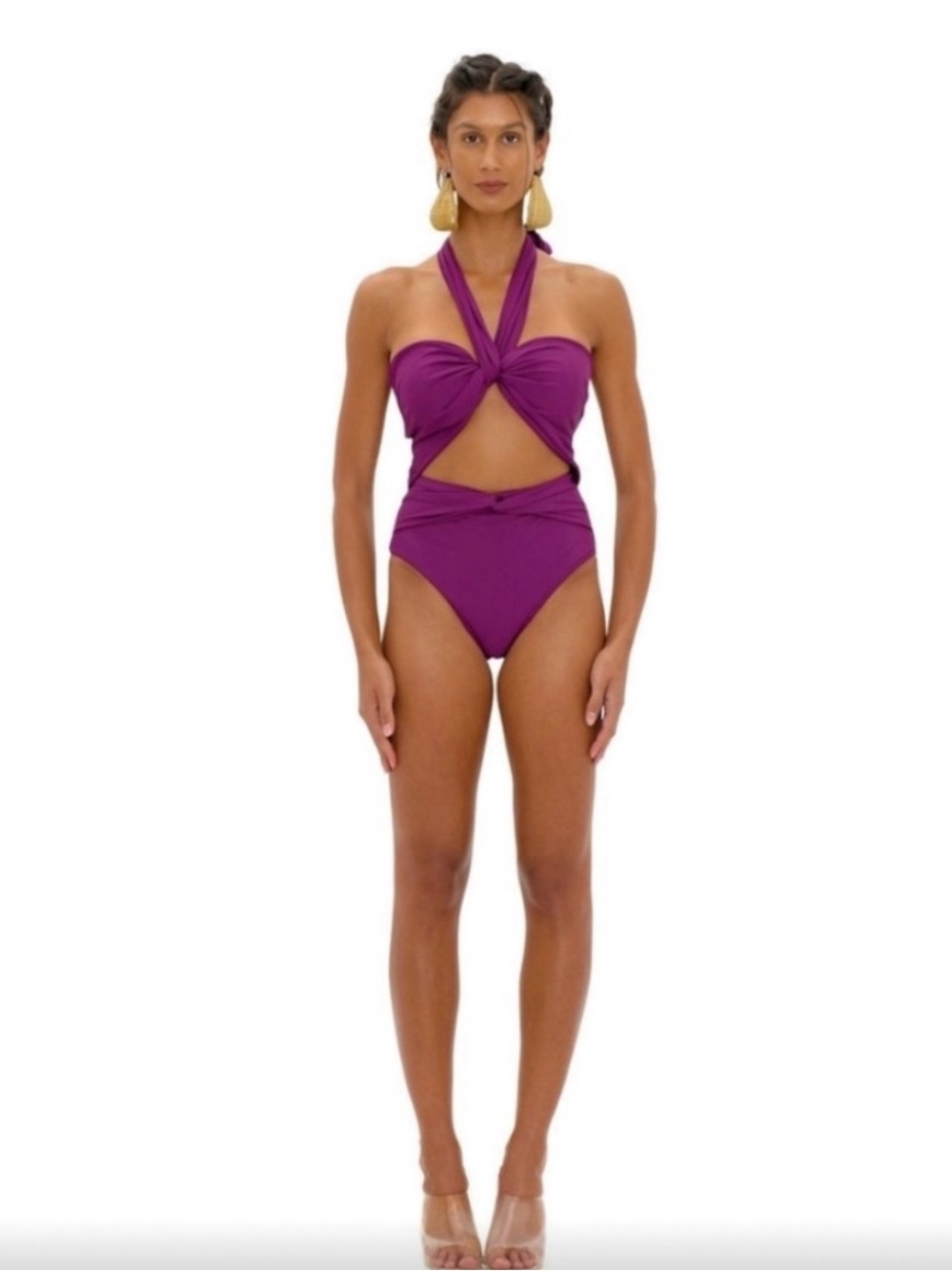 Andrea Iyamah Burgundy One-Piece Swimsuit